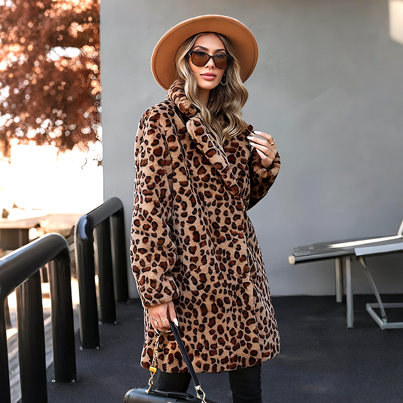 ✨Autumn's Best-Selling Sets 💖Women's Leopard Print Mid-Length Jacket and Leather Leggings