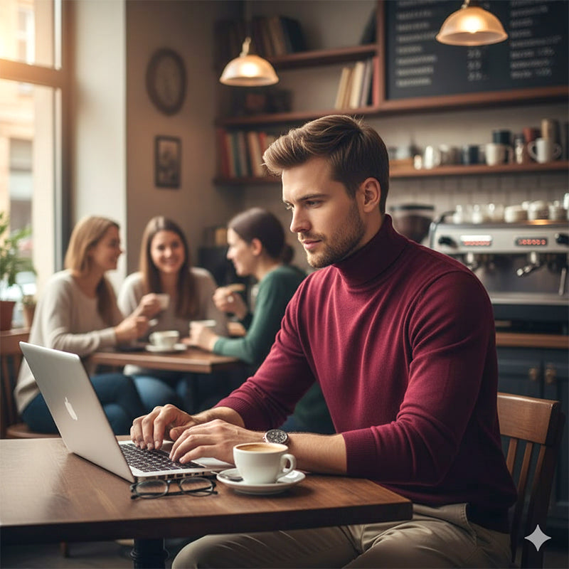 ✨Men's Solid Color Premium Turtleneck Sweater