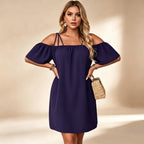 👗 Women's Elegant Solid Color Mini Dress
