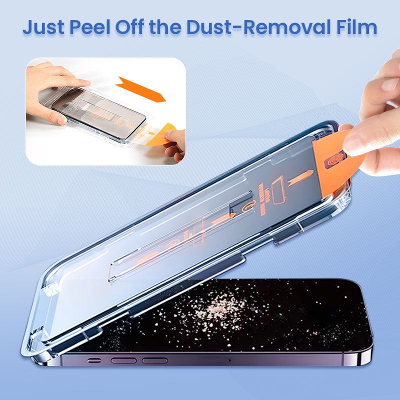4K HD/Anti-Peeping Tempered Glass Screen Protector with Auto Dust-elimination Installation for iPhone
