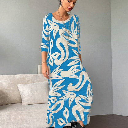 Elegant Printed Dress for Women – Stylish & Comfortable Fit👗Women’s Elegant Loose Round-Neck Printed Dress