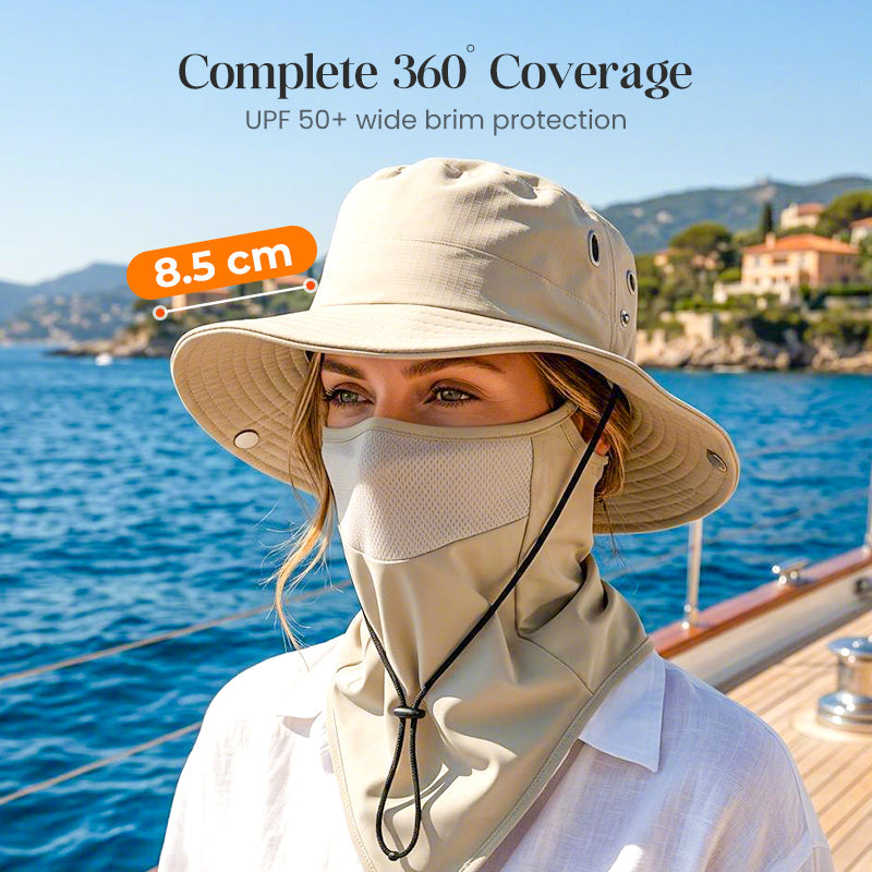 🎉 UV Protection Bucket Hat with Face Cover
