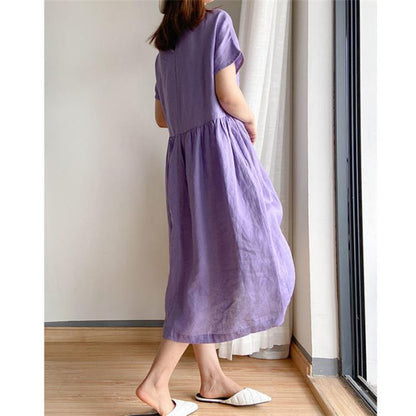 🔥HOT SALE🔥 Japanese Style Linen Cotton Dress(50%OFF)