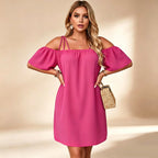 👗 Women's Elegant Solid Color Mini Dress