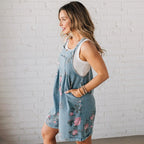 🌸New Fashion🌸 Vintage Floral Printed Denim Jumpsuit