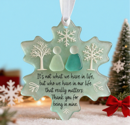 🌊Snowflake-Shaped Sea Glass Friendship Decor❄✨ Shaped by Nature & Crafted by Hand!