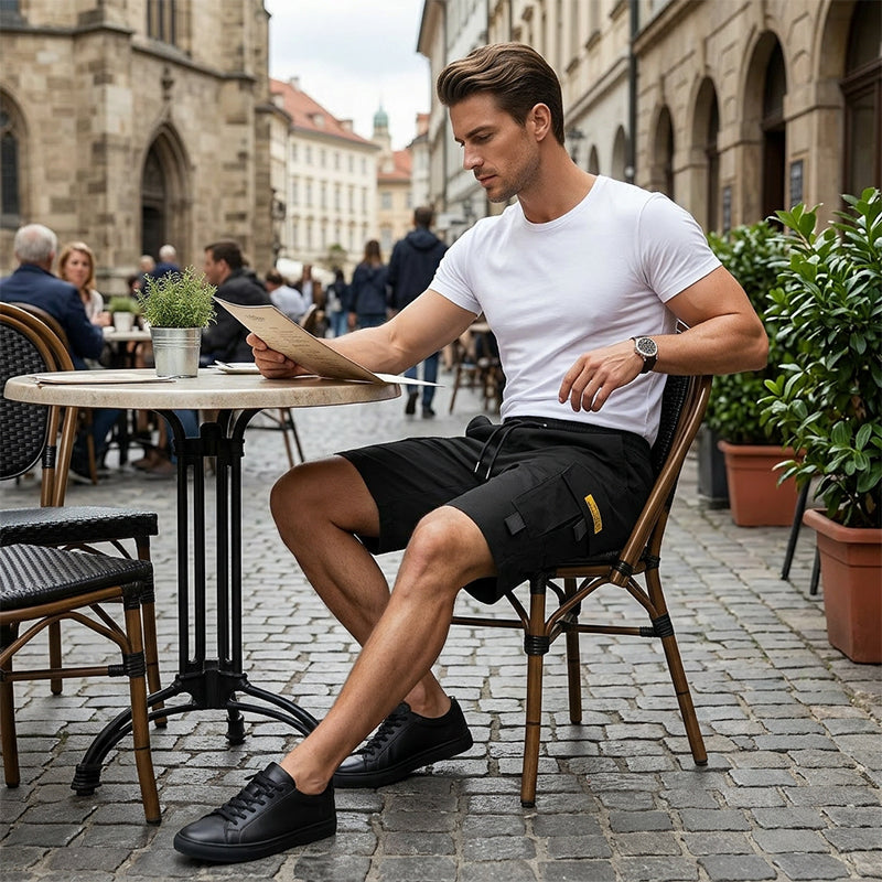 🩳 Men's Cargo Shorts with Drawstring – Easy pull-on, multi-pockets. Lightweight & comfy. Perfect for walks or gardening.