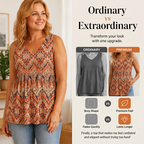 💜Women's Print Flowy Sleeveless V Neck Peplum Tank Tops