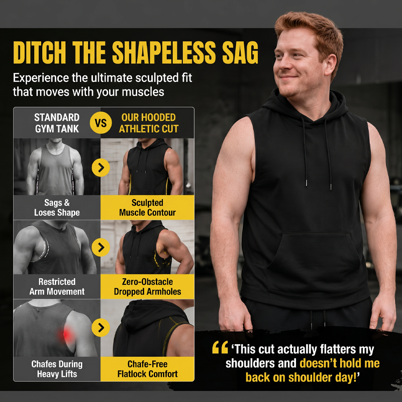 🔥 Sleeveless Hooded Sports Top💧 Moisture-wicking · Quick-drying and friction-resistant🧢
