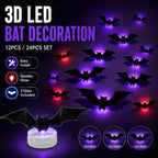 🦇 Halloween Decoration: 3D LED Bat-Shaped Wall Light