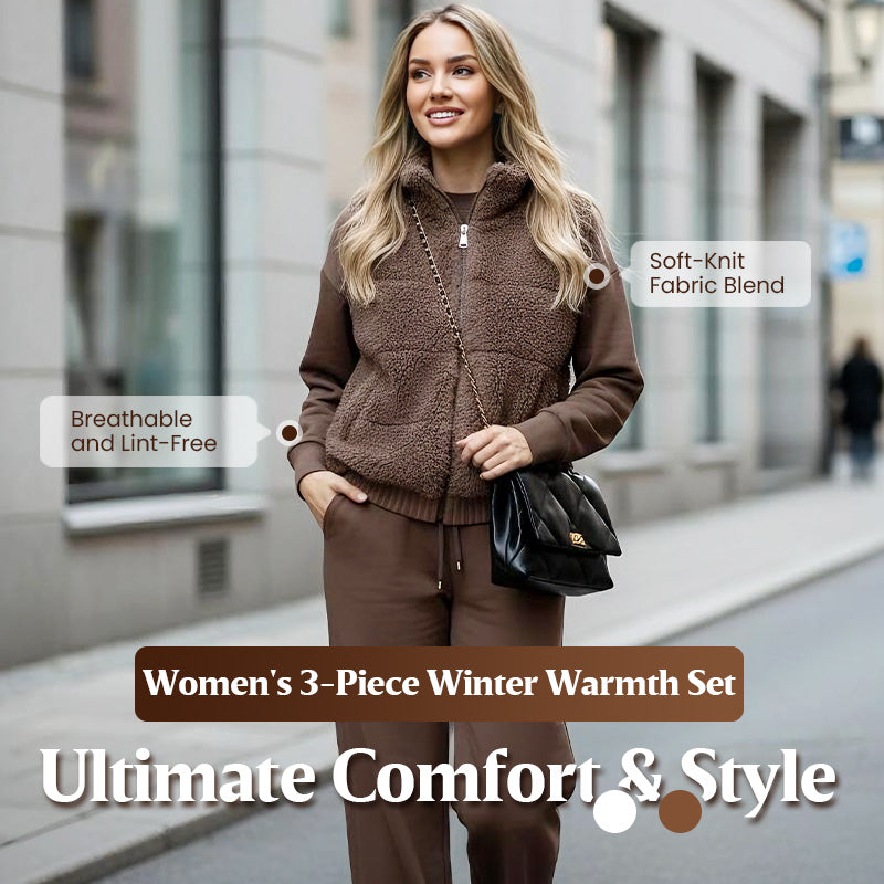 Your New Go-To Winter Outfit – 3-Piece Warm Knit Lounge Set That Keeps You Cozy, Chic & Confident All Day ❄️