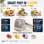 🍋Creative Kitchen Slice Cutting Tool, Food‑Grade Aluminum Alloy Hand‑Held Slicer, Quick Slicing Holder for Lemon, Tomato, Onion & Soft Fruits Vegetables
