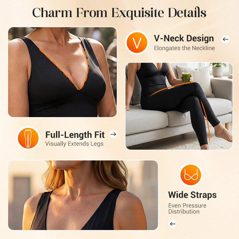 🌸High-Stretch V-Neck Jumpsuit – All-day ease for fitness & beyond. Breathable, flexible & effortlessly chic. Your go-to for movement. 🧘‍♀️💫