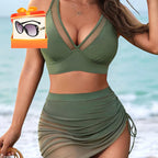 🏖️ High Waisted Bikini Set with Swim Skirt – Gentle tummy control, flattering skirt coverage. Feel confident & comfortable by the water. 🌊🌸