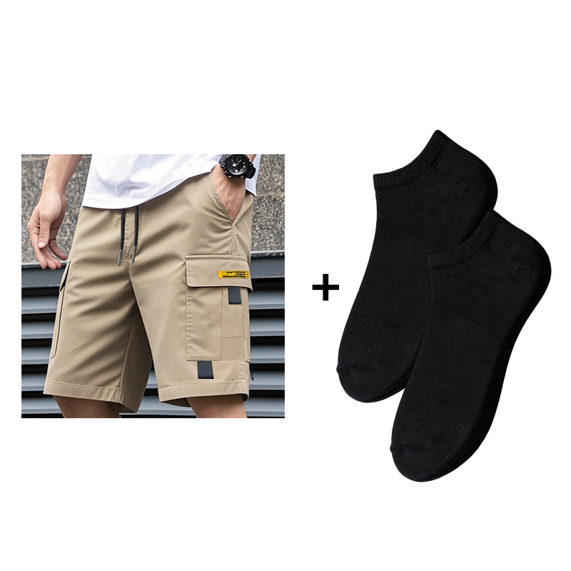 🩳 Men's Cargo Shorts with Drawstring – Easy pull-on, multi-pockets. Lightweight & comfy. Perfect for walks or gardening.