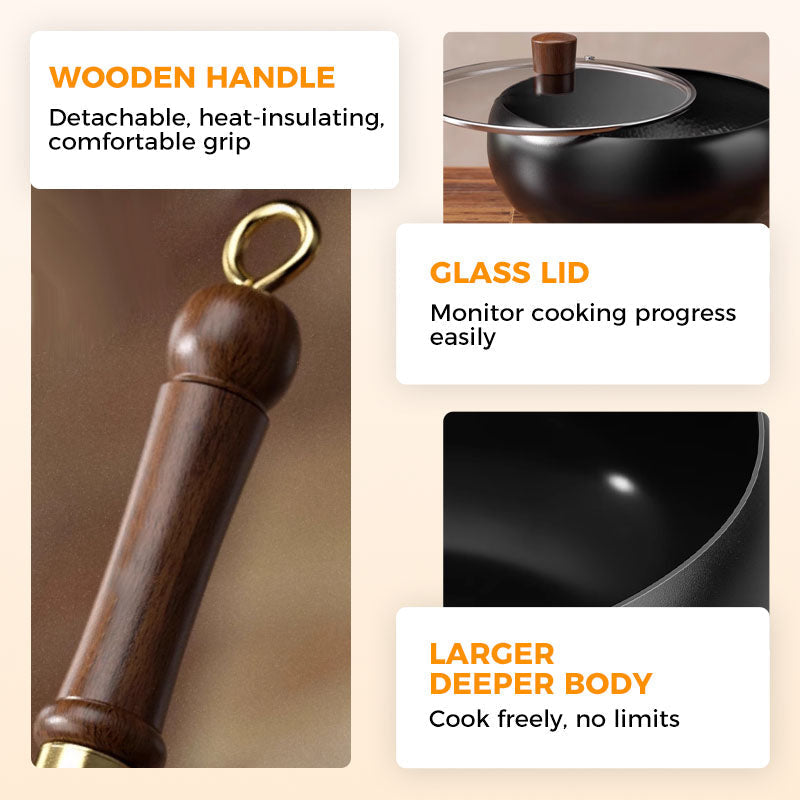 🍳Uncoated Thick Iron Pot