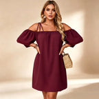 👗 Women's Elegant Solid Color Mini Dress