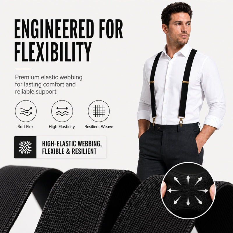 🧵👖🌀Universal X-Shaped High-Elastic Suspenders – Stretchy & Breathable, No More Sagging Pants, Perfect for Work, Leisure, or Active Days 🏃‍♂️💨