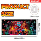 🎇🚪UV Activated Christmas Garage Door Cover Banner, Glows in Dark🔥🎉