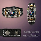 ☪️Glow-in-the-Dark Leather Zodiac Sign Bracelet For Men and Women (6.9/8.1 inches)♑️