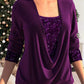 Sequin Loose Smocked Fake Two-Piece Top