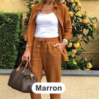 Women's Cotton Linen Long Sleeve Blouse And Pants Set 🧥+👖