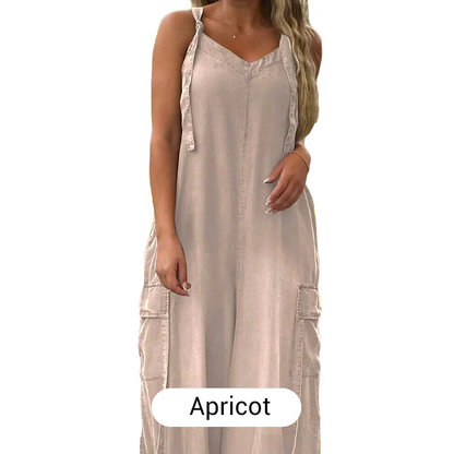 💕Women's Loose Wide-Leg Jumpsuit with Pockets