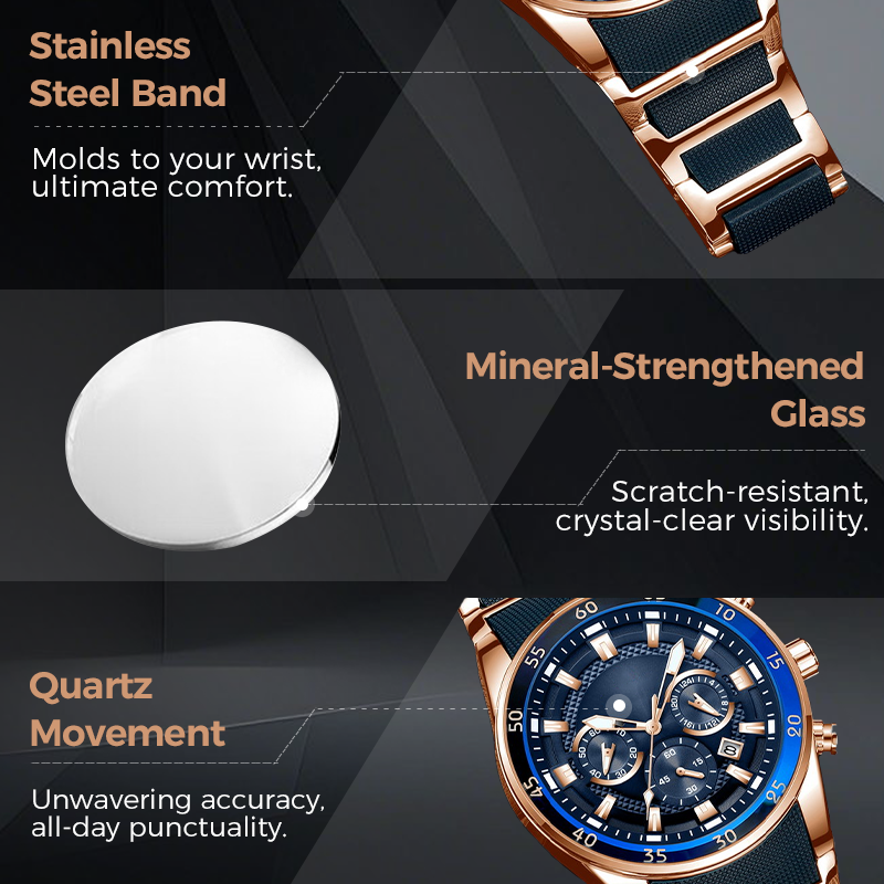 🎁Men's Waterproof Multifunctional Quartz Watch