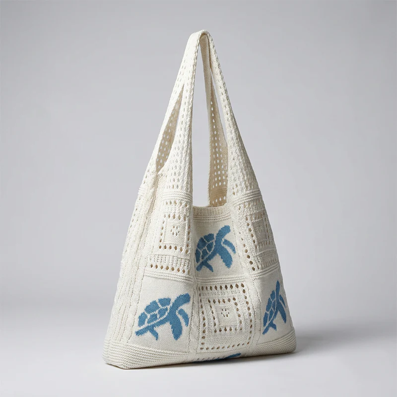 📢📢Turtle Pattern Crochet Tote Bag