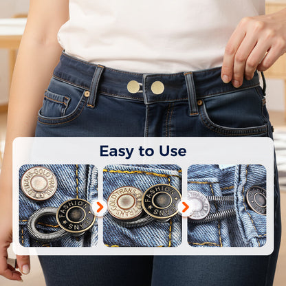 👖👖Spring-Loaded Metal Waist Extender Button for Jeans