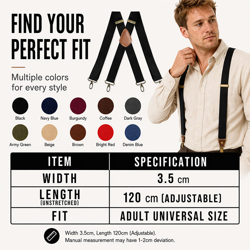 🧵👖🌀Universal X-Shaped High-Elastic Suspenders – Stretchy & Breathable, No More Sagging Pants, Perfect for Work, Leisure, or Active Days 🏃‍♂️💨