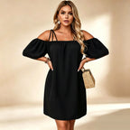 👗 Women's Elegant Solid Color Mini Dress