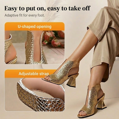 👡Women's Elegant Peep-Toe Heeled Sandals