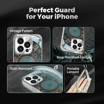 Colorful Lotus Flower Totem Case Kit for iPhone - Get a FREE Exquisite Diamond Bracelet!🔥