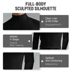 🔥 Men's High Neck Slim Fit T-Shirt - Stretchy & Breathable for Gym or Casual, Modern Style & Comfort 🏃‍♂️📦