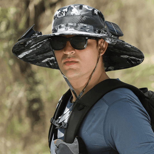 💥Wide Brim Solar Fan Outdoor Fishing Hat-Solar & USB Charging