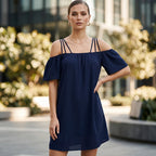 👗 Women's Elegant Solid Color Mini Dress