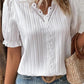 V-Neck Plain Lace Elegant Shirt