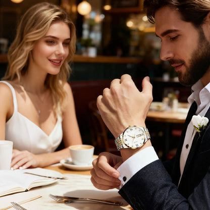 💥Men's Stainless Steel Waterproof Business Watch