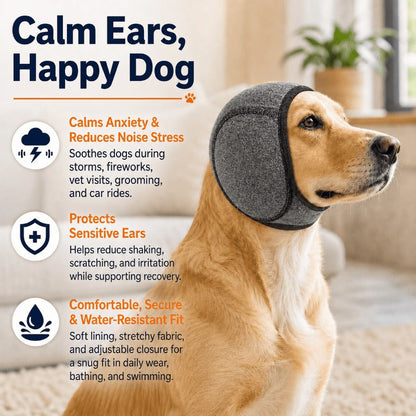 🐾Waterproof Dog Calming Ear Wrap – Gentle Comfort for Fireworks & Grooming
