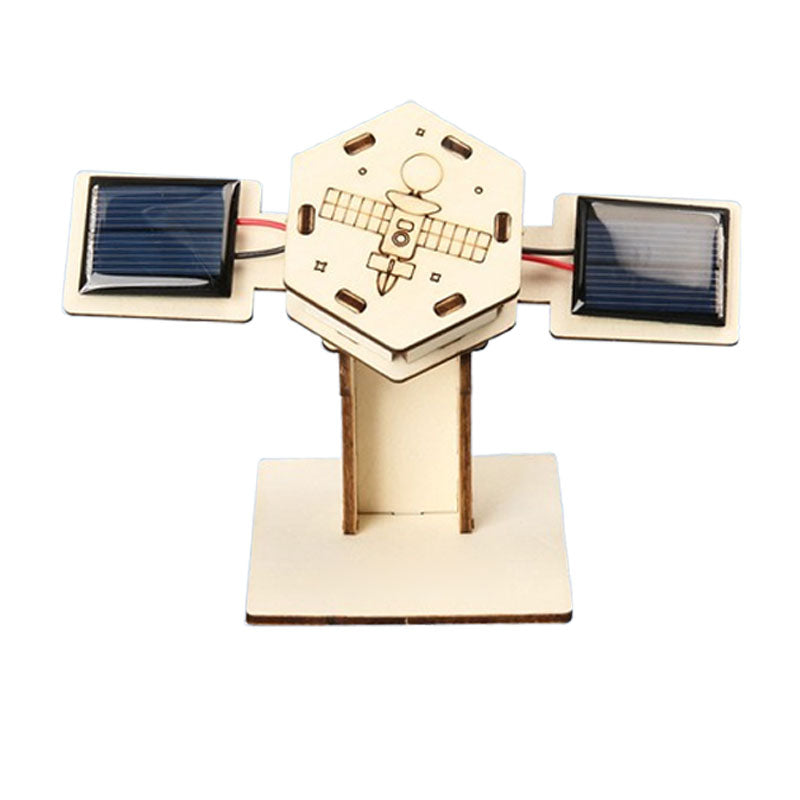🚀DIY Solar-Powered Wooden Satellite Model Science Kit🌍
