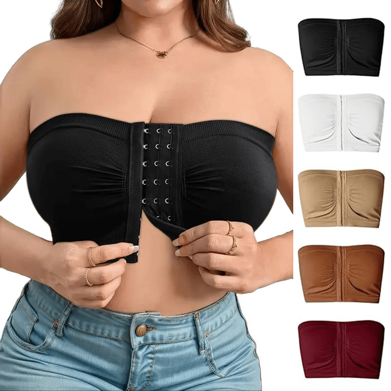 ✨Plus Size Strapless Front Buckle Breathable Bra🔥