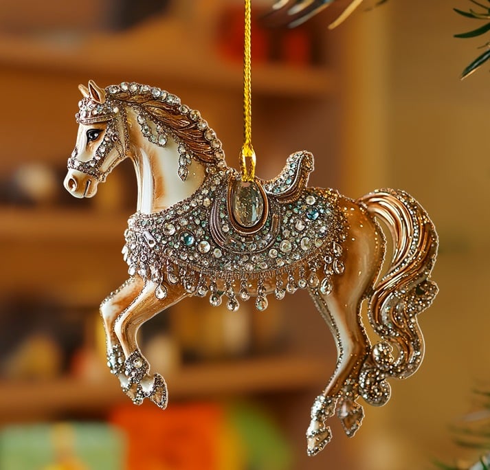 🔥🎁Handmade Horse Christmas Ornament（2D）