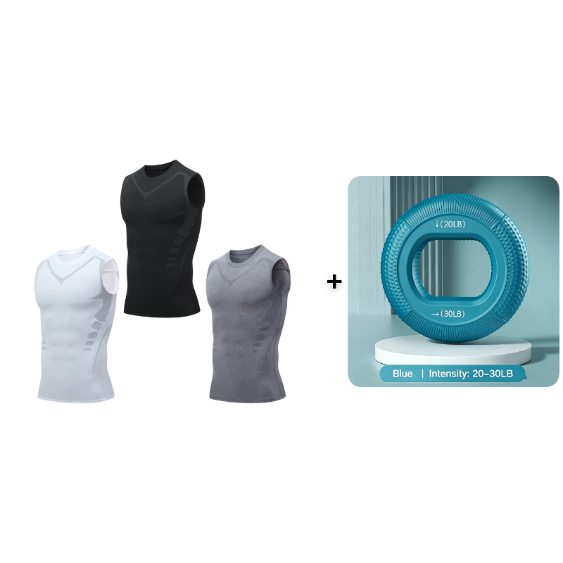 Ionic Shaping Vest – Cooling compression, smooths belly & love handles. Invisible under shirts. Feel confident again! 💪✨