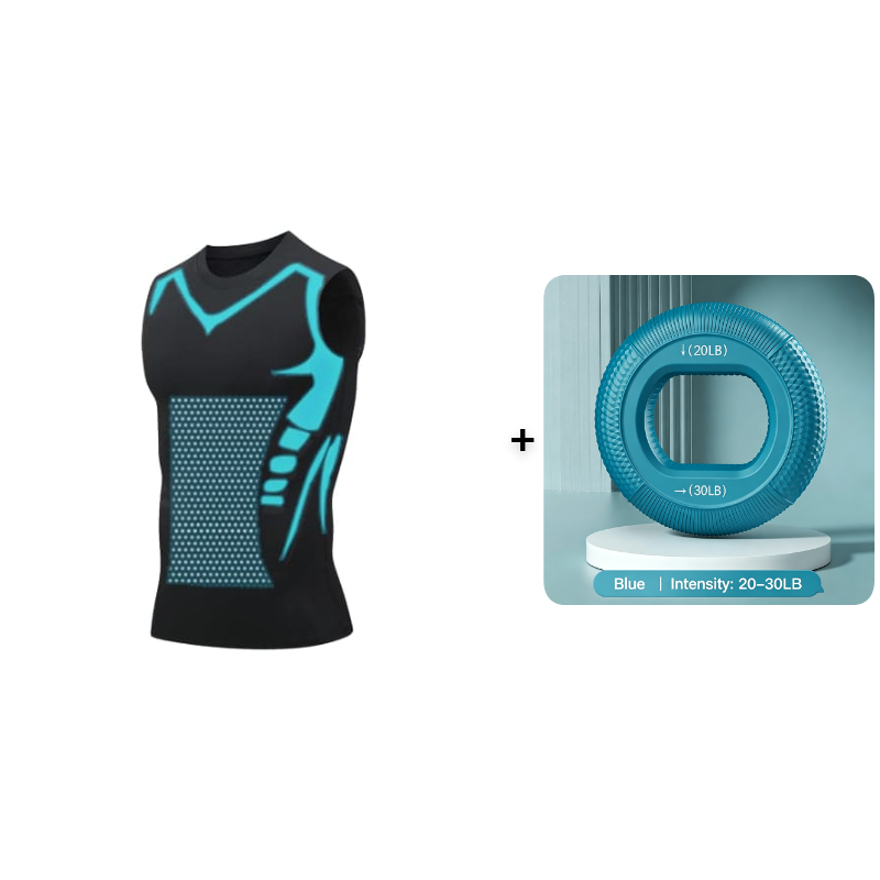Ionic Shaping Vest – Cooling compression, smooths belly & love handles. Invisible under shirts. Feel confident again! 💪✨