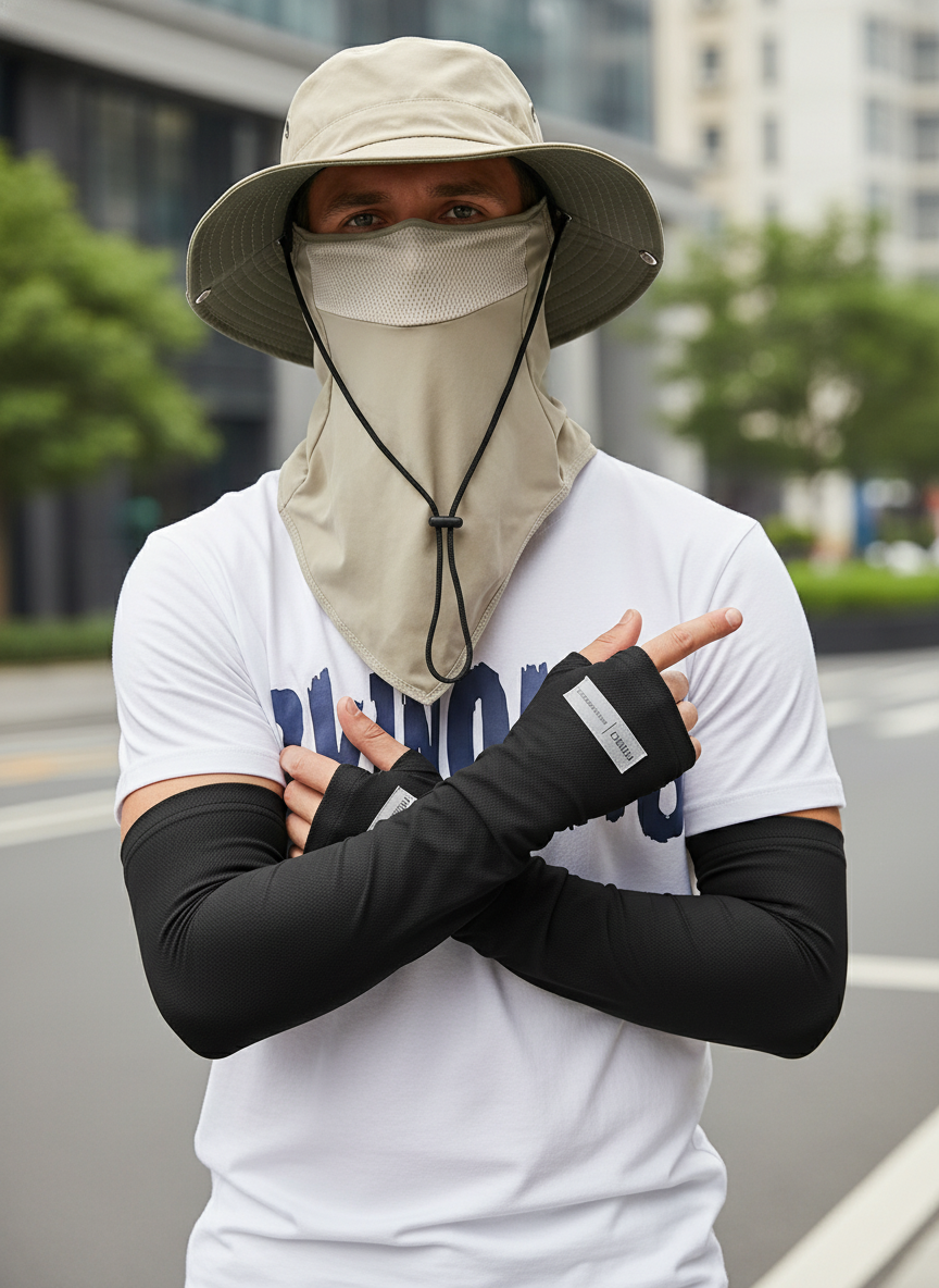 🎉 UV Protection Bucket Hat with Face Cover