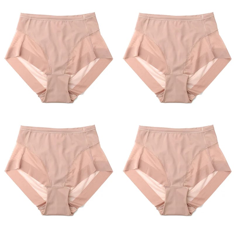 Pay 1 Get 4(4packs) High Waist Ice Silk Seamless Shaping Briefs--Last Day 49% OFF