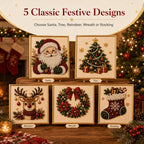 🎄✨ DIY Christmas Pearl Bead Art Kit – 5 Festive Designs, 3D Raised Beads & Display Frame Included | Holiday Wall Decor 🖼️🎨