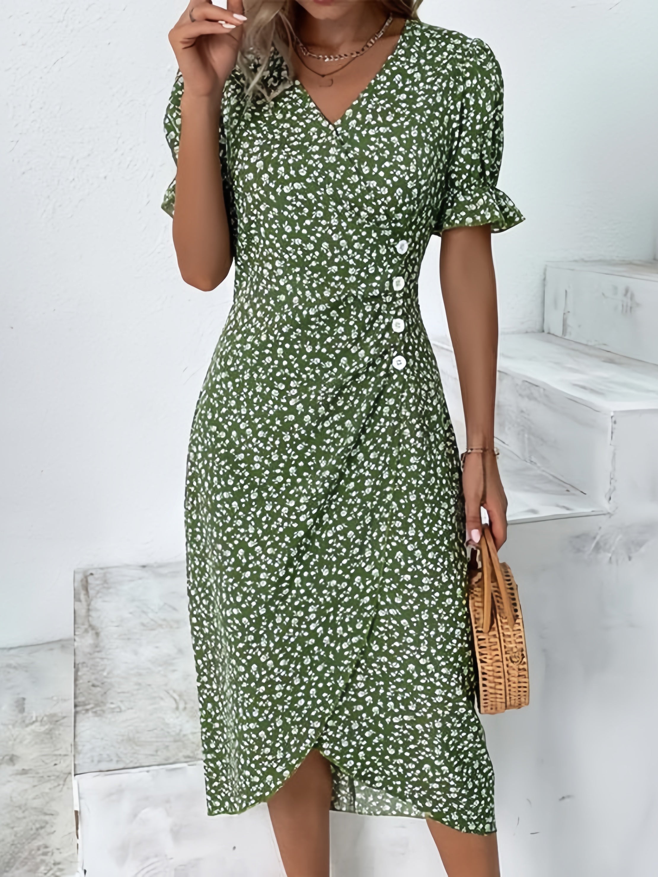 🌷Women's Floral V-neck Printed Dress
