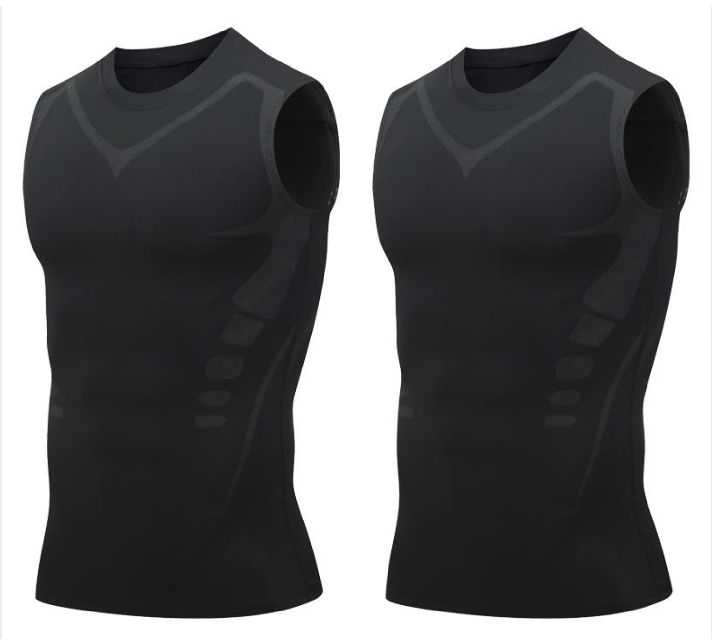 Ionic Shaping Vest – Cooling compression, smooths belly & love handles. Invisible under shirts. Feel confident again! 💪✨